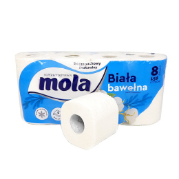 Papier toaletowy Mola biała bawełna