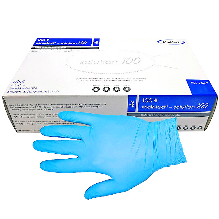 Rękawiczki Maimed Solution nitryl niebieskie