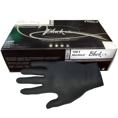 Rękawiczki lateksowe czarne Maimed