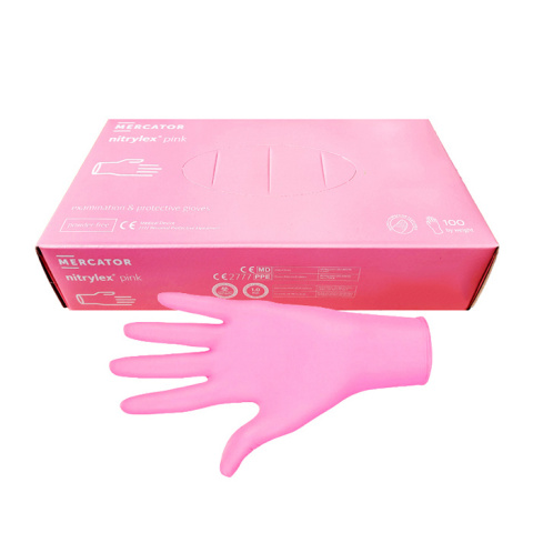 Mercator Pink rękawiczki nitryl różowe